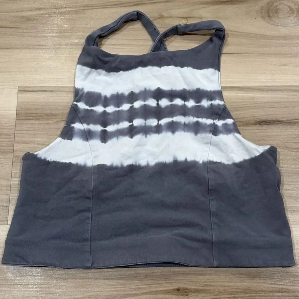 Aerie Grey White Tie Dye Crossback Tank Top Women’s Medium